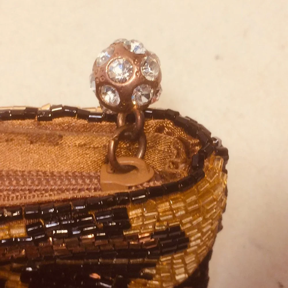 Neiman Marcus Beaded Leopard Clutch